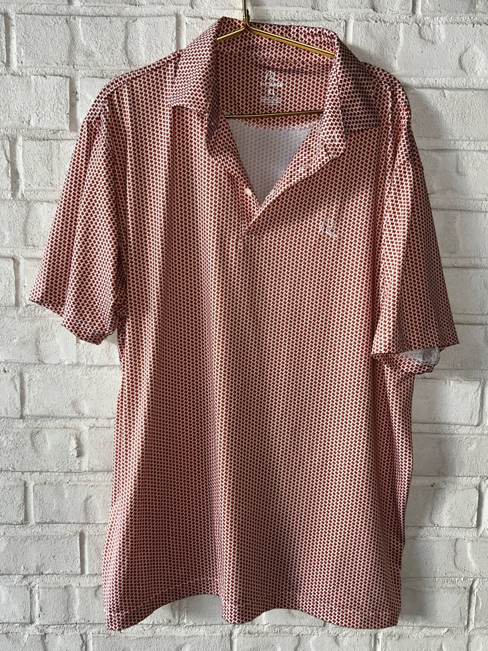 Rhoback UT Texas Longhorns Mens Polo Shirt XL Texas Flag Golf Short Sleeve